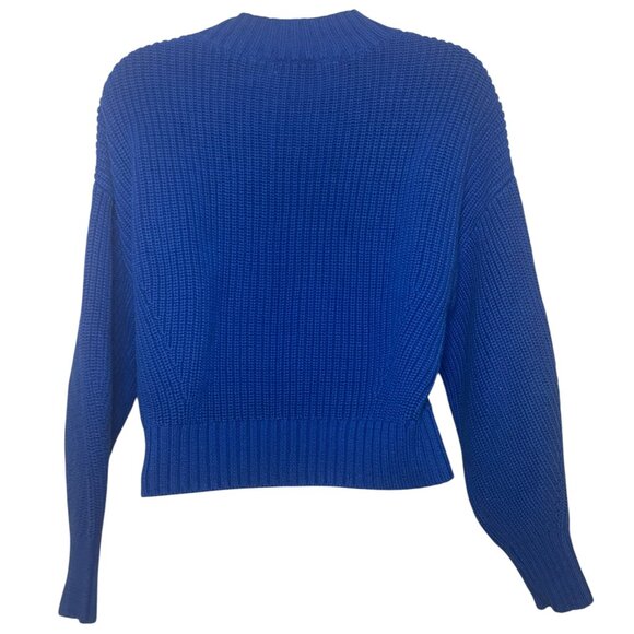 525 Royal Blue Cotton Knit Sweater | Medium - Picture 3 of 7